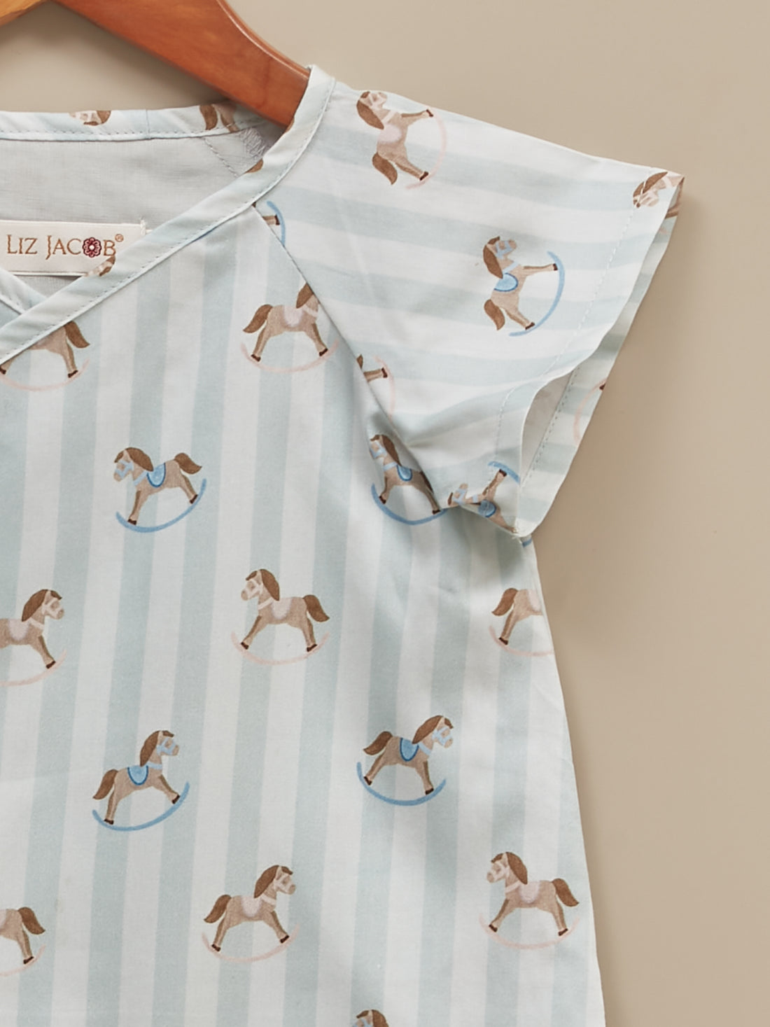 Baby Cream Cotton Kimono Romper | Rocking horse