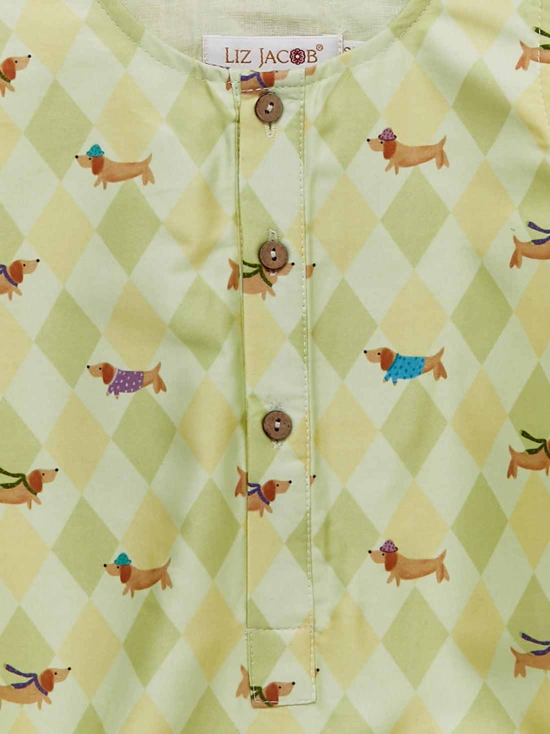 Baby | Pale Yellow Cotton Printed Romper | Paw Park
