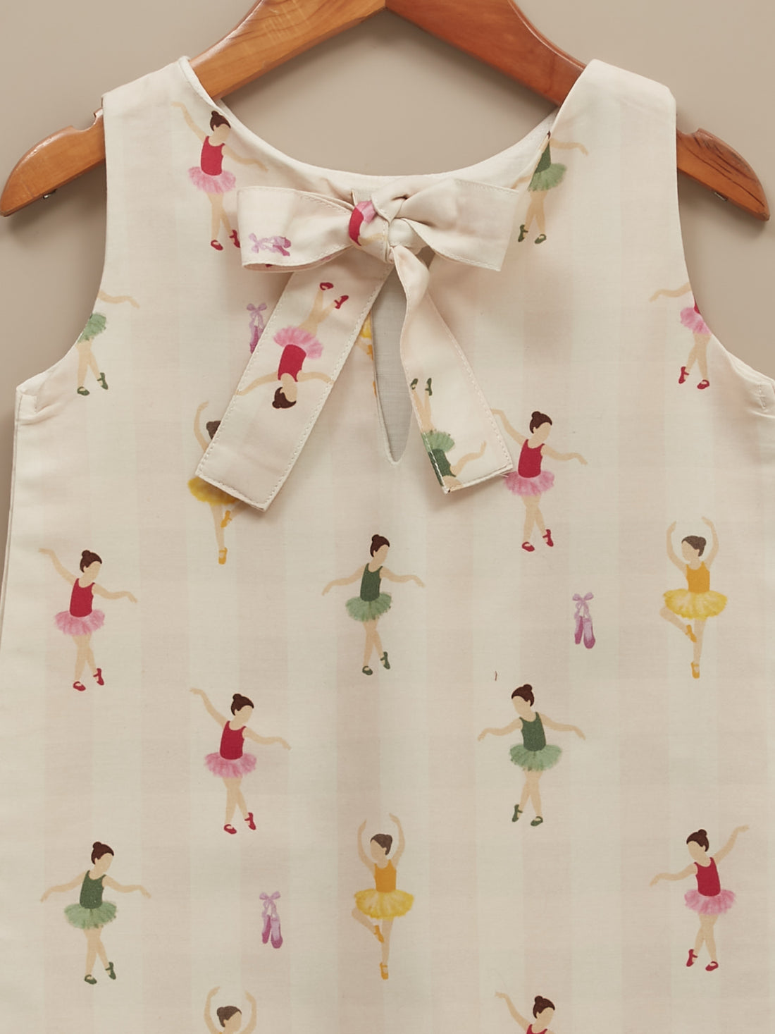 Girls Cream Printed Cotton Dress | Ballerina