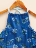 Liz Jacob cotton romper in ink blue for babies, lightweight and breathable