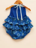 Liz Jacob cotton romper in ink blue for babies, lightweight and breathable