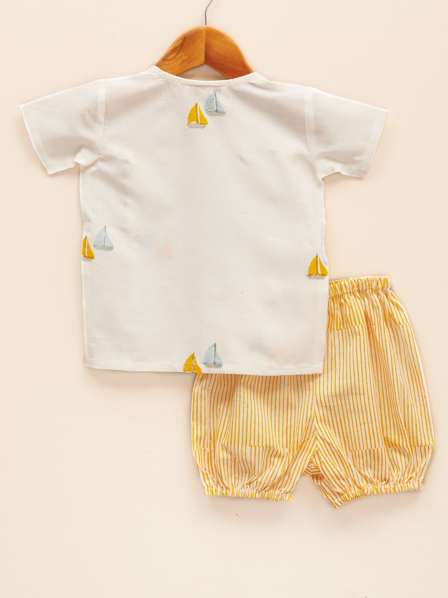Liz Jacob jhabla sets in handblock prints for babies, lightweight and breathable