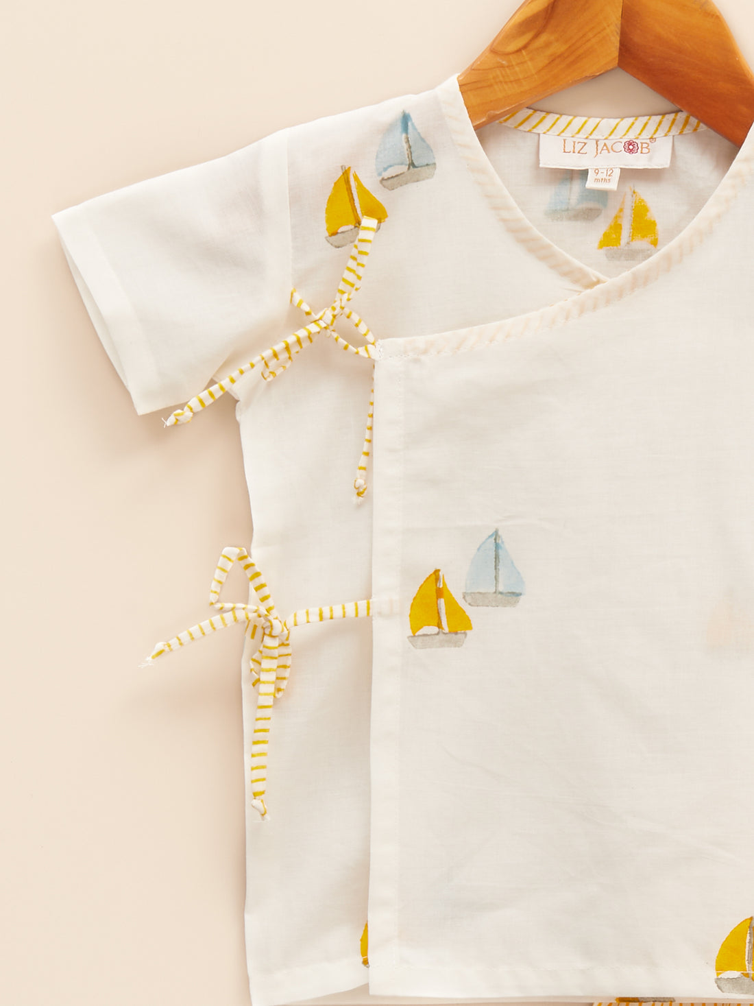 Liz Jacob jhabla sets in handblock prints for babies, lightweight and breathable