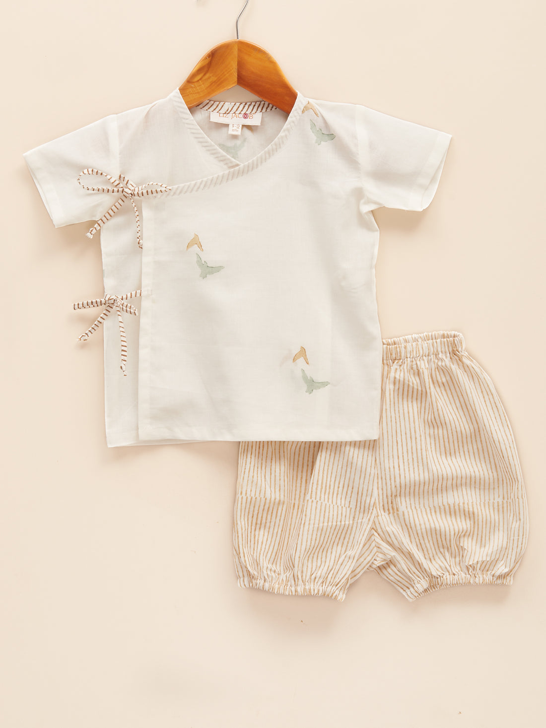 Liz Jacob jhabla sets in handblock prints for babies, lightweight and breathable