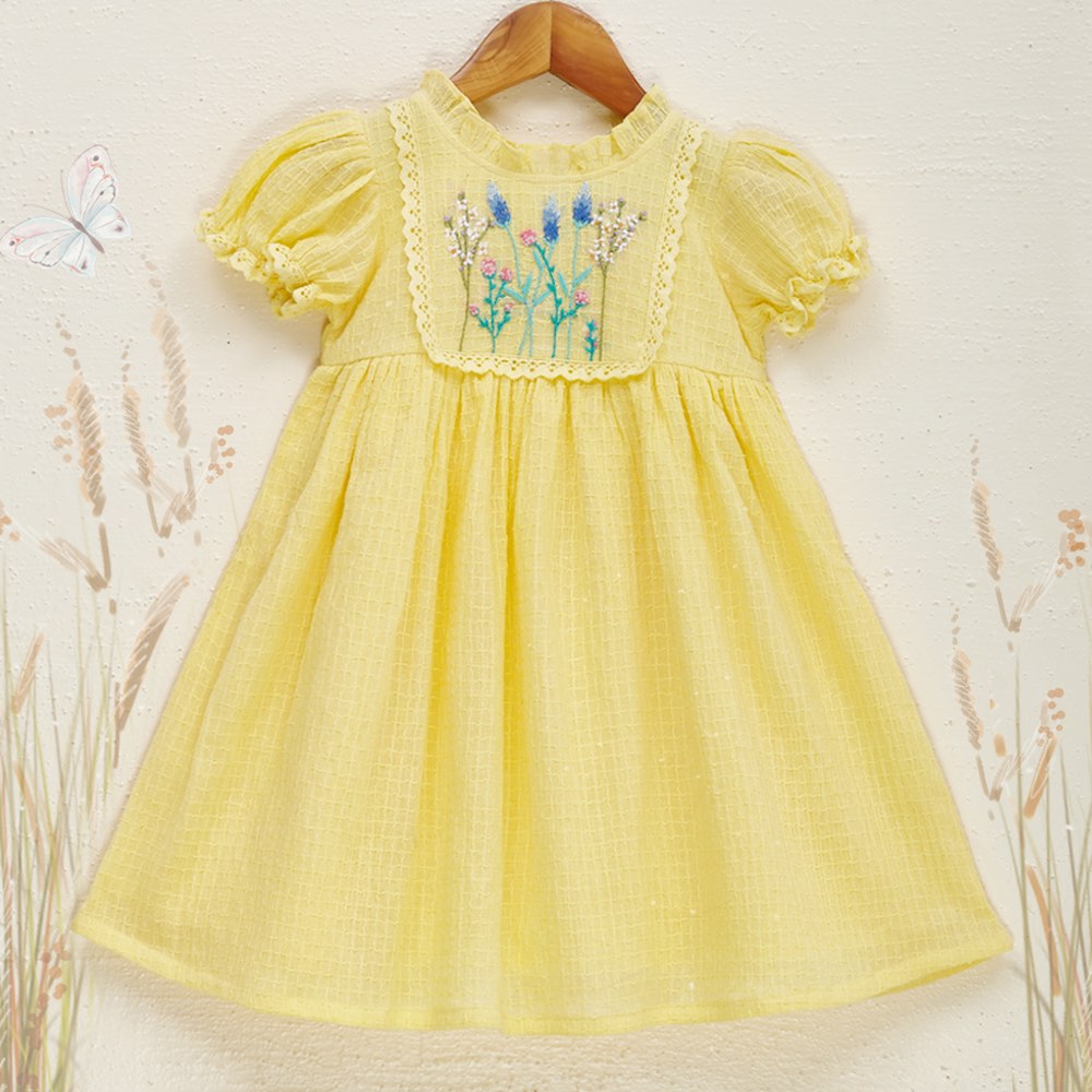 Rayon Baby Girl Mustard Yellow One Piece Dress, Size: 24 ( Length) at Rs  279/piece in Kolkata